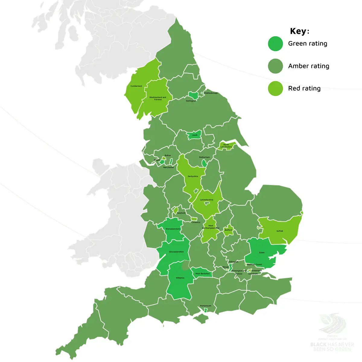 Department for Transport Road Maintenance Ratings Map